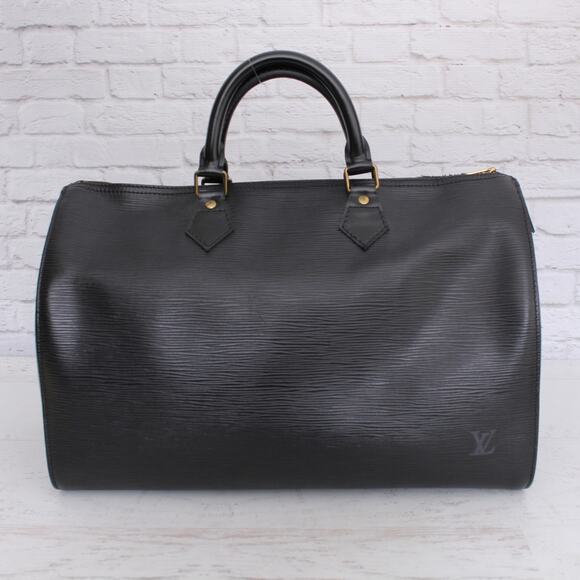 Louis Vuitton Speedy 35 Black Epi Satchel Purse Handbag Large Tote Boston A5367 - Picture 1 of 11